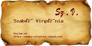 Szabó Virgínia névjegykártya
